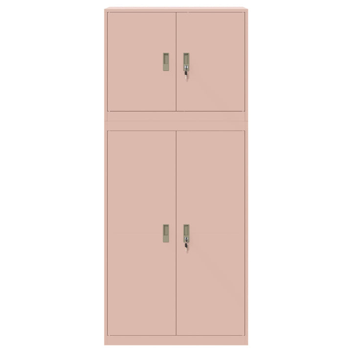 Opbevaringsskab 2 stk. Lyserød 90 x 40 x 210 cm Stål Låses