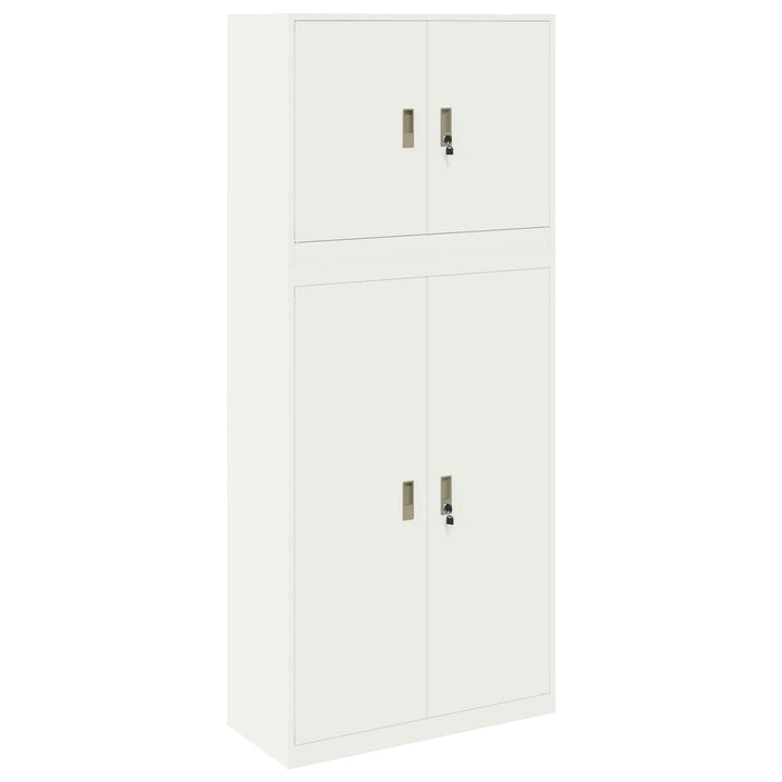 Opbevaringsskab 2 stk. Hvid 90 x 40 x 210 cm Stål Låses