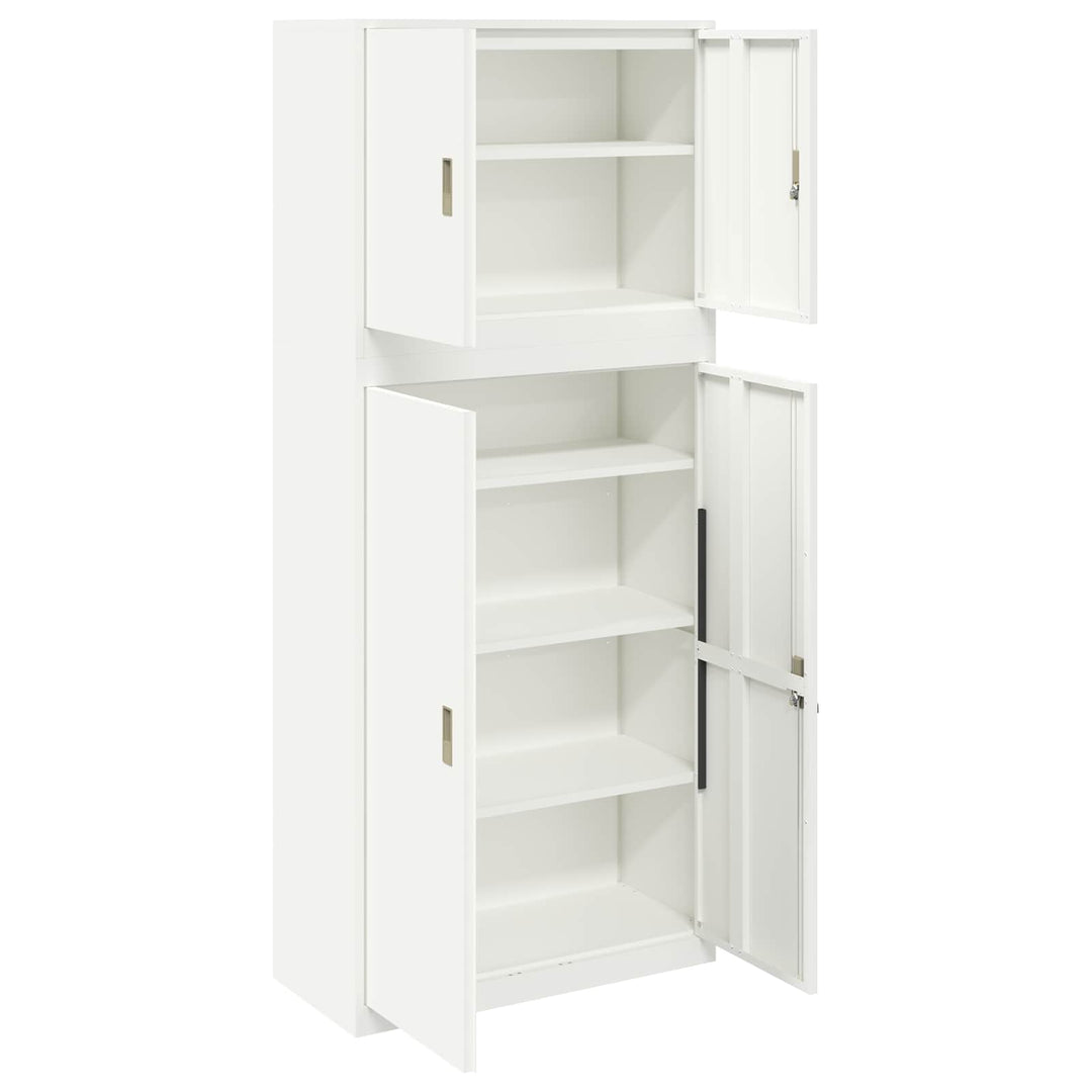 Opbevaringsskab 2 stk. Hvid 90 x 40 x 210 cm Stål Låses