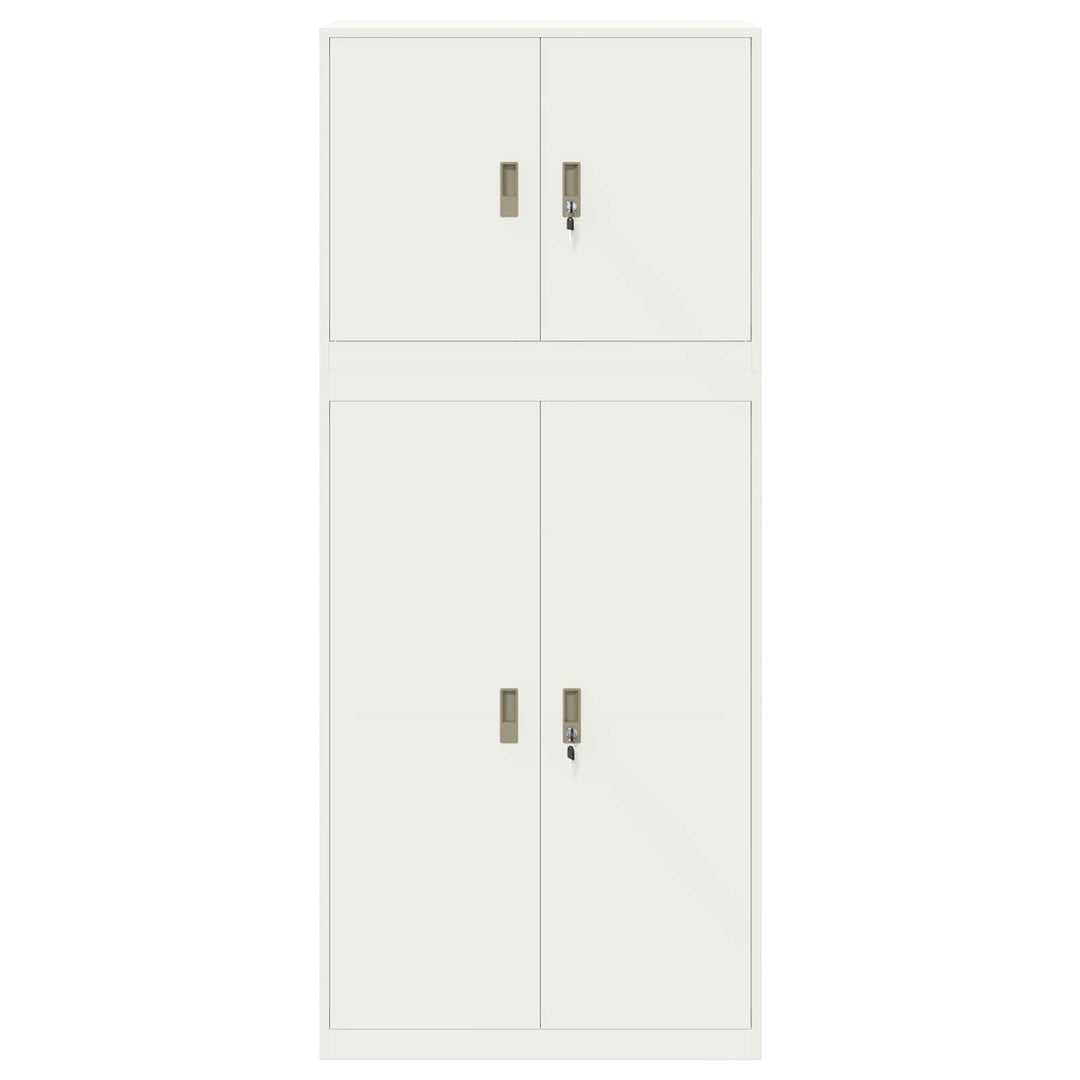 Opbevaringsskab 2 stk. Hvid 90 x 40 x 210 cm Stål Låses