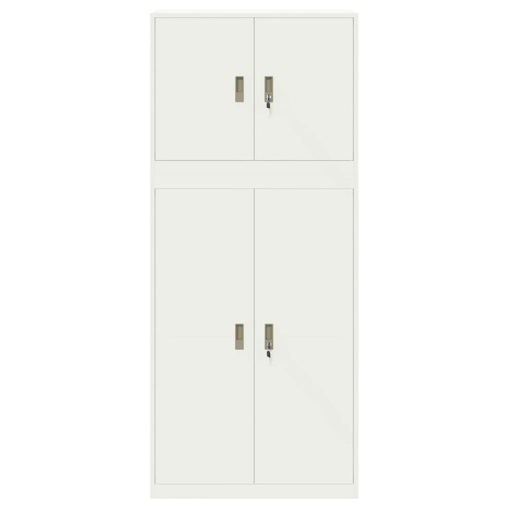 Opbevaringsskab 2 stk. Hvid 90 x 40 x 210 cm Stål Låses