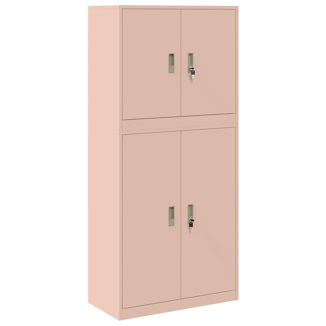 Opbevaringsskab 2 stk. Lyserød 80 x 40 x 175 cm Stål Låses