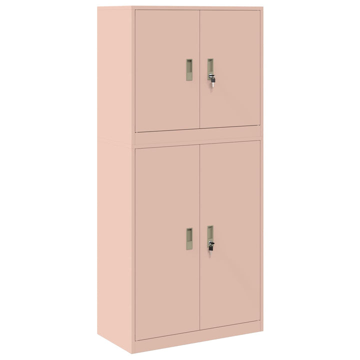 Opbevaringsskab 2 stk. Lyserød 80 x 40 x 175 cm Stål Låses