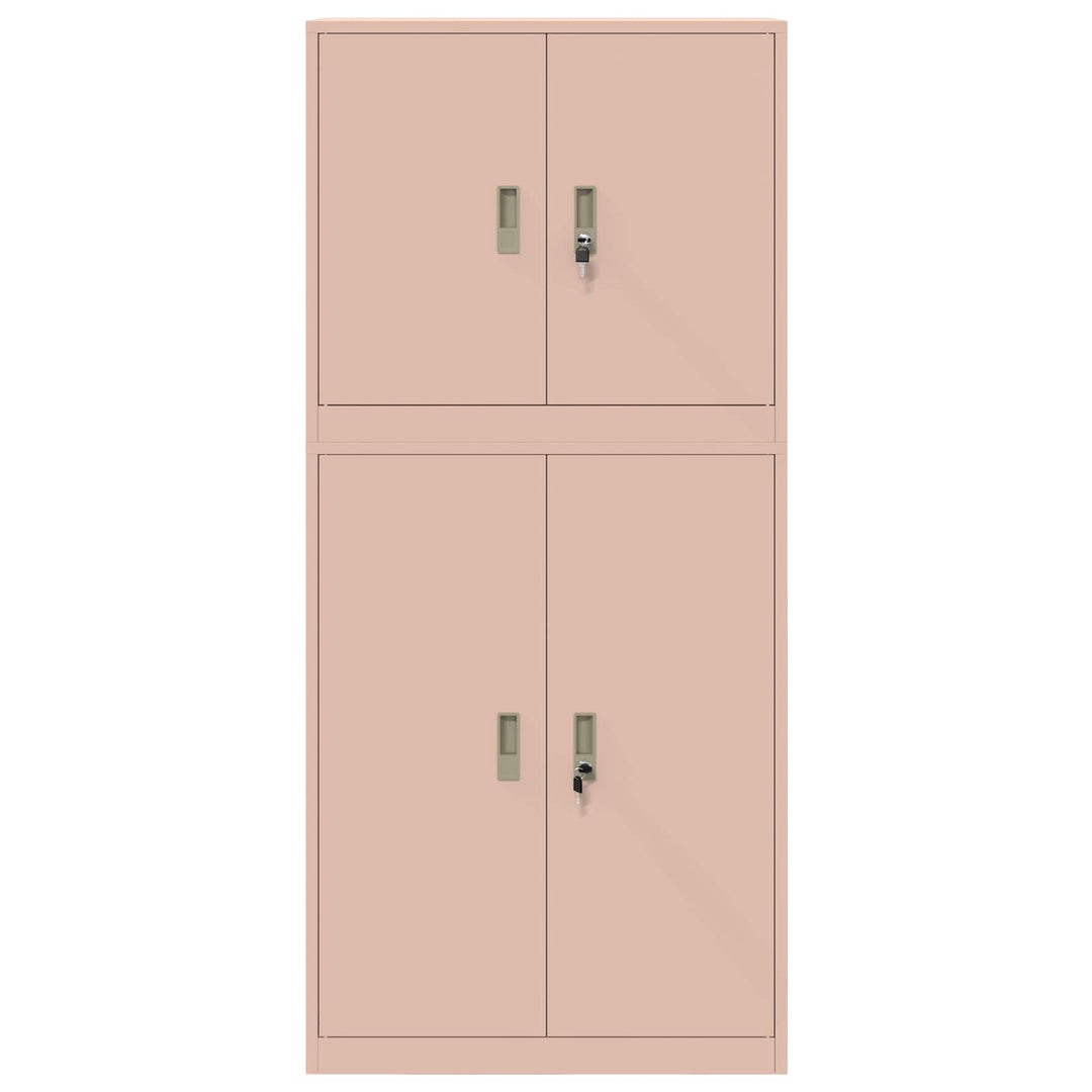 Opbevaringsskab 2 stk. Lyserød 80 x 40 x 175 cm Stål Låses