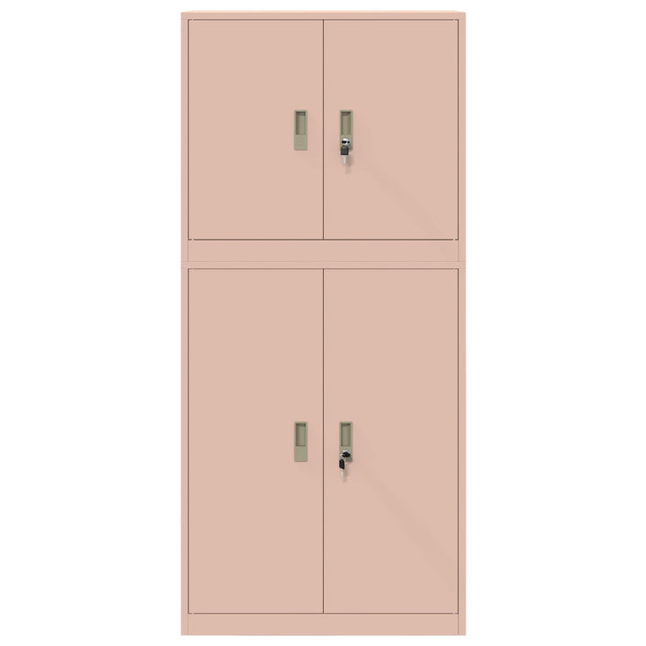 Opbevaringsskab 2 stk. Lyserød 80 x 40 x 175 cm Stål Låses