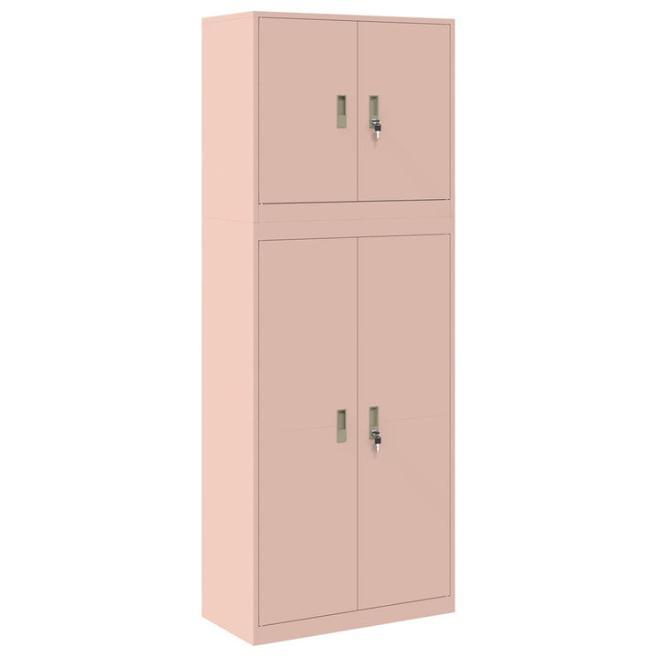 Opbevaringsskab 2 stk. Lyserød 80 x 40 x 210 cm Stål Låses