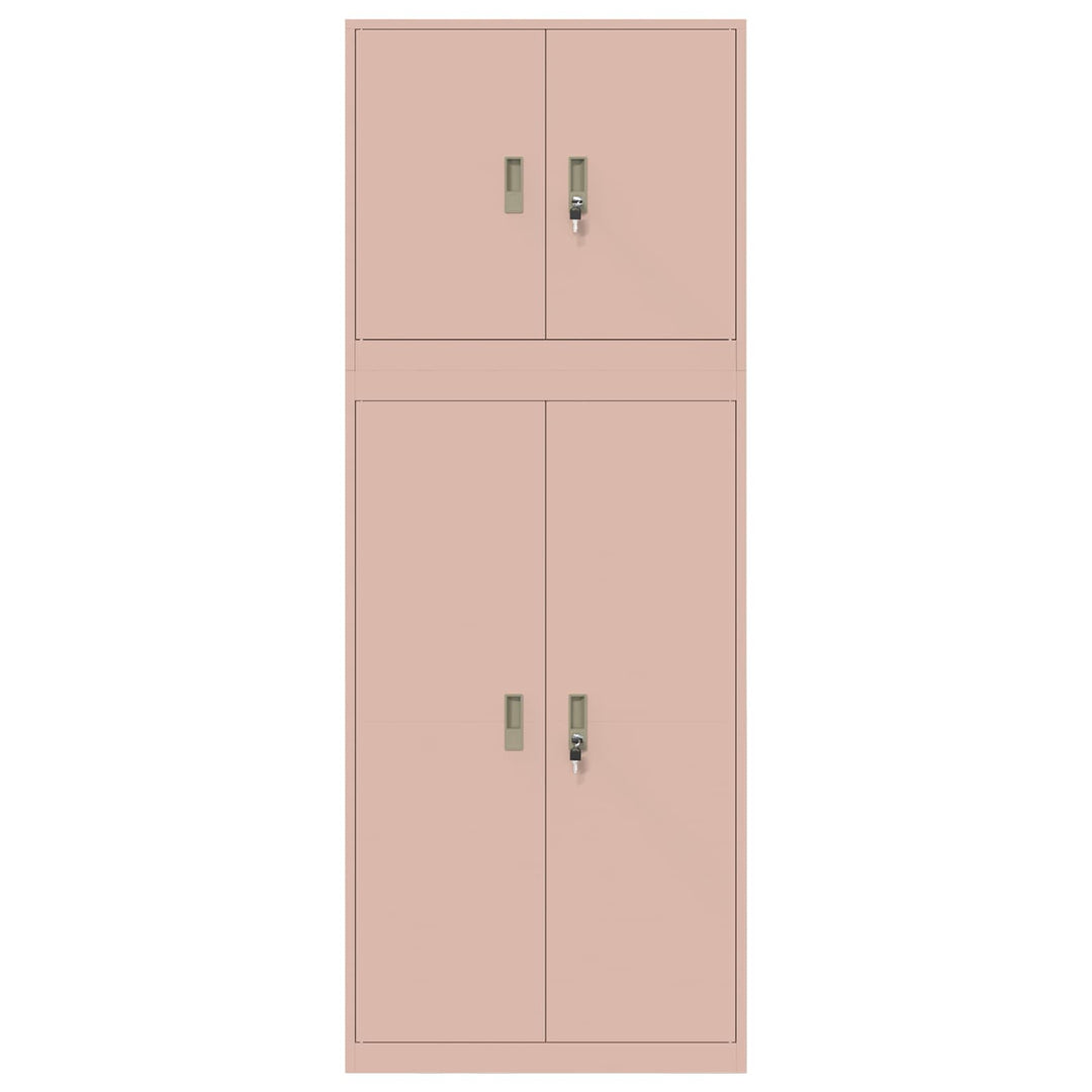 Opbevaringsskab 2 stk. Lyserød 80 x 40 x 210 cm Stål Låses