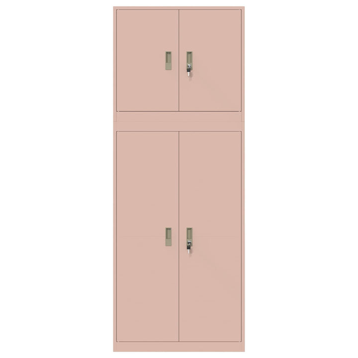 Opbevaringsskab 2 stk. Lyserød 80 x 40 x 210 cm Stål Låses