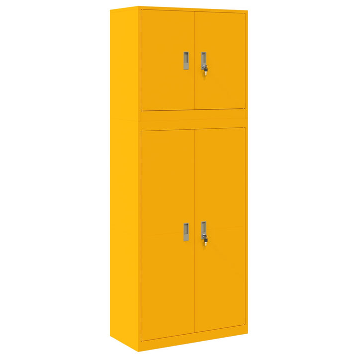 Opbevaringsskab 2 stk. Sennepsgul 80 x 40 x 210 cm Stål Låses