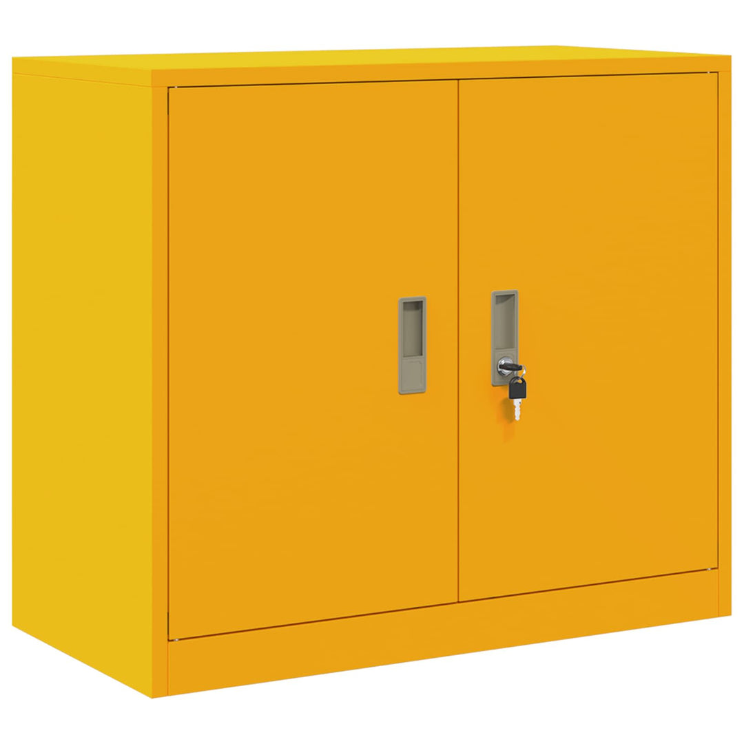 Opbevaringsskab 2 stk. Sennepsgul 80 x 40 x 210 cm Stål Låses