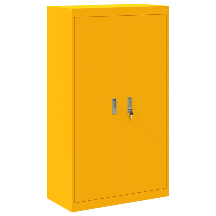 Opbevaringsskab 2 stk. Sennepsgul 80 x 40 x 210 cm Stål Låses