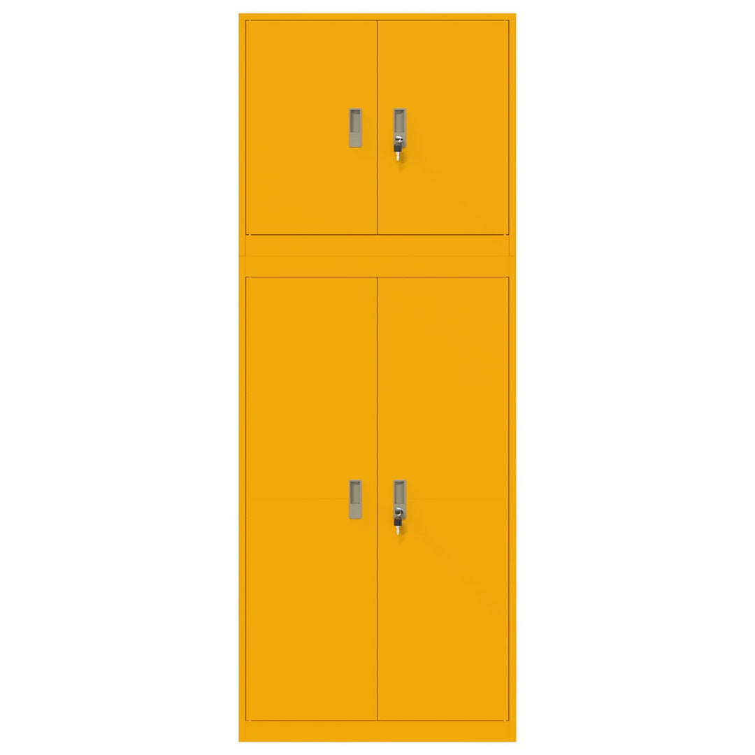 Opbevaringsskab 2 stk. Sennepsgul 80 x 40 x 210 cm Stål Låses