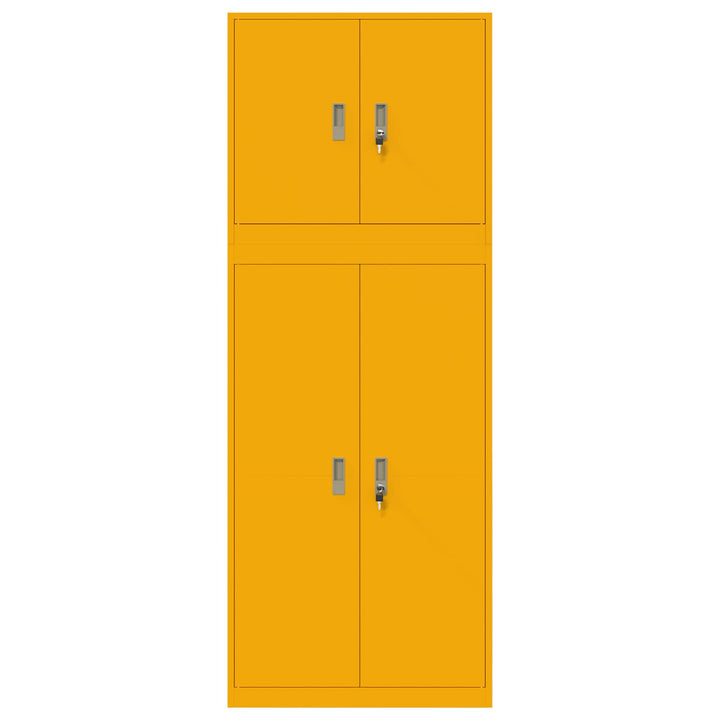 Opbevaringsskab 2 stk. Sennepsgul 80 x 40 x 210 cm Stål Låses