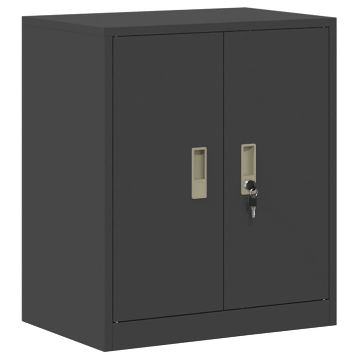Opbevaringsskab 2 stk. Sort 60 x 40 x 175 cm Stål Låses