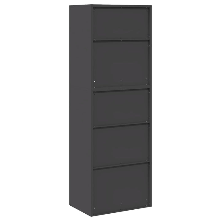 Opbevaringsskab 2 stk. Sort 60 x 40 x 175 cm Stål Låses