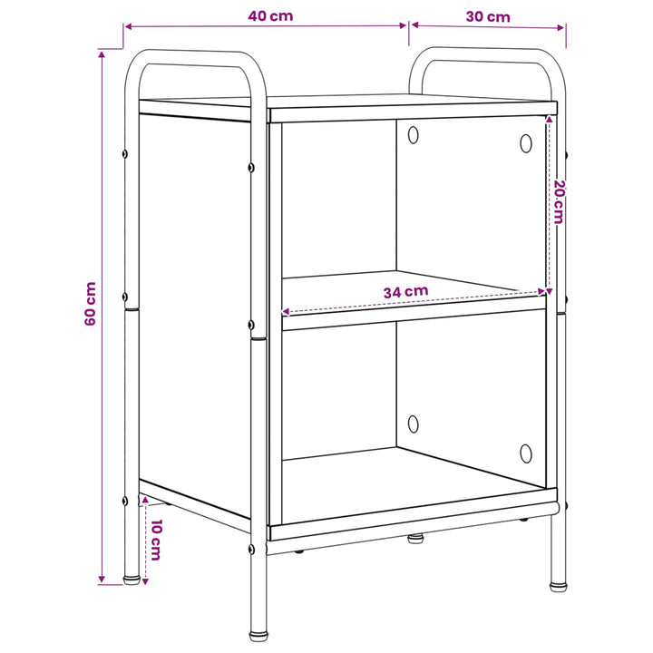 Natskab Sort eg 40 x 30 x 60 cm Konstrueret træ