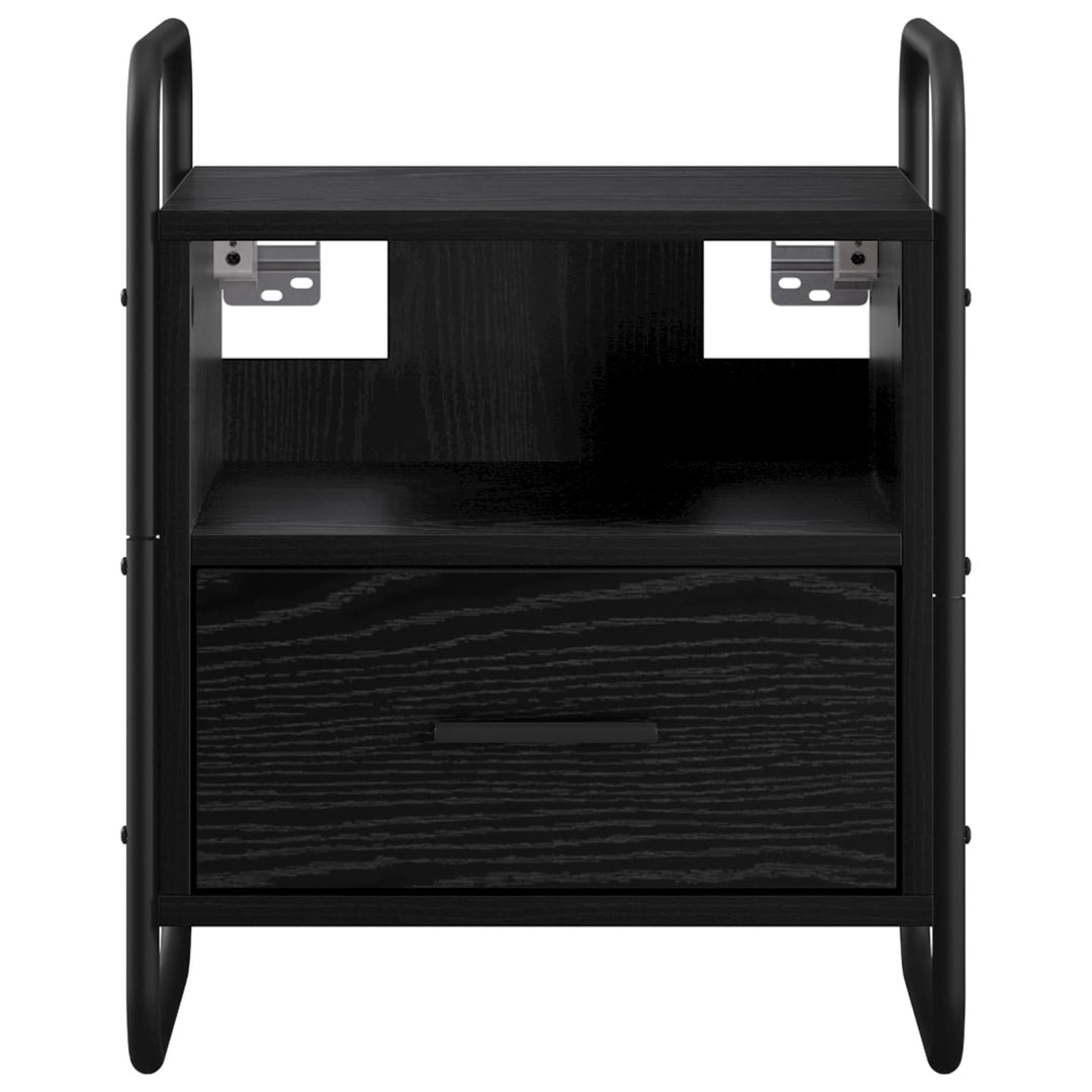Hængende Natbord 2 stk. Sort eg 40 x 30 x 50 cm Konstrueret træ