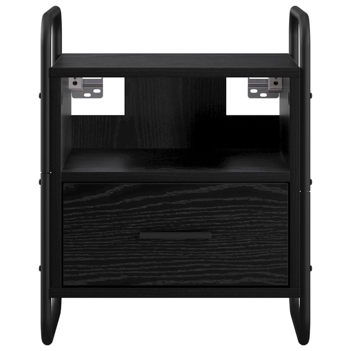 Hængende Natbord 2 stk. Sort eg 40 x 30 x 50 cm Konstrueret træ