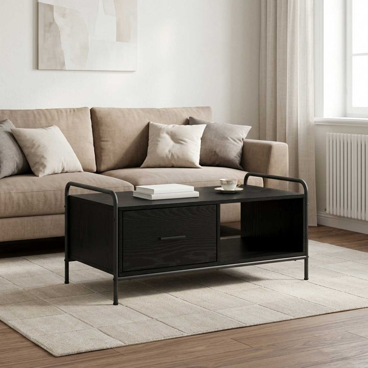Sofabord Sort eg 90 x 49 x 41 cm Konstrueret træ