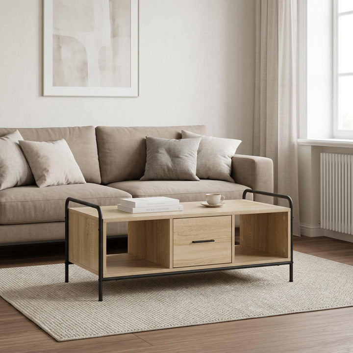 Sofabord Sonoma-eg 99,5 x 49 x 41 cm Konstrueret træ