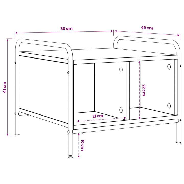 Sofabord Sonoma-eg 50 x 49 x 41 cm Konstrueret træ