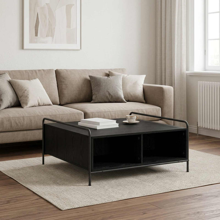 Sofabord Sort eg 90 x 90 x 41 cm Konstrueret træ