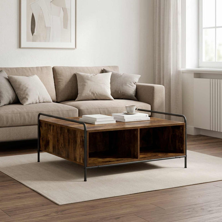 Sofabord Røget eg 90 x 90 x 41 cm Konstrueret træ