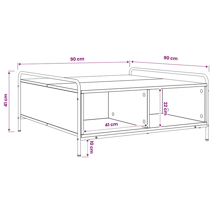 Sofabord Gammelt træ 90 x 90 x 41 cm Konstrueret træ