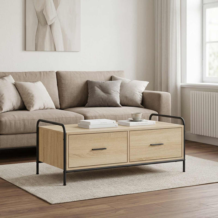 Sofabord Sonoma-eg 99,5 x 49 x 41 cm Konstrueret træ