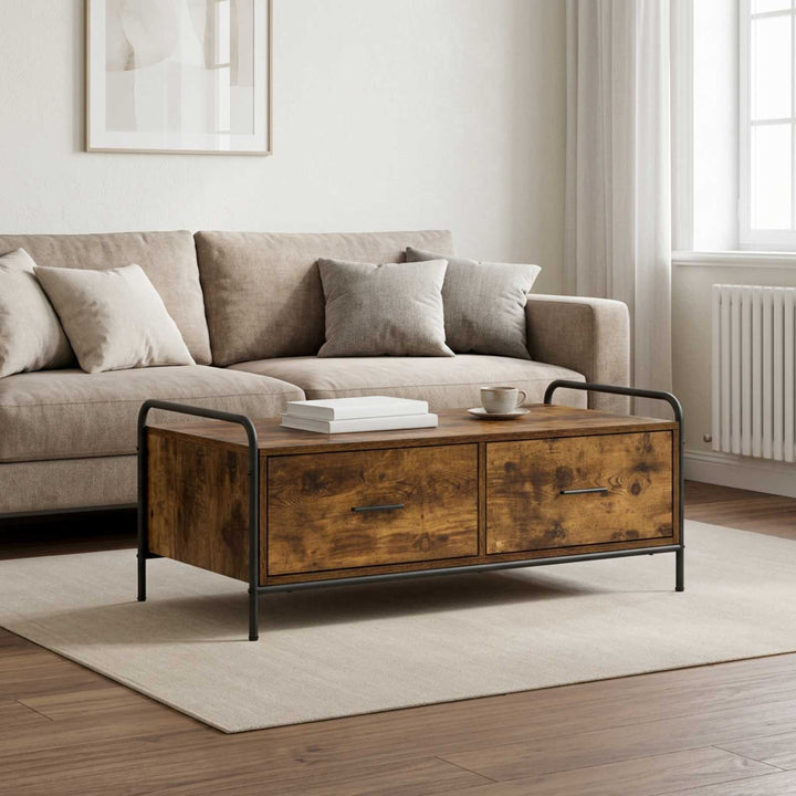 Sofabord Røget eg 99,5 x 49 x 41 cm Konstrueret træ