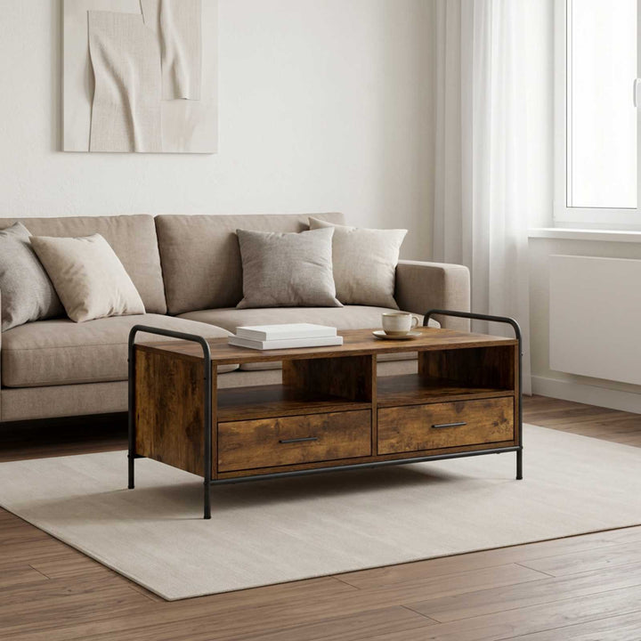Sofabord Røget eg 99,5 x 49 x 46 cm Konstrueret træ