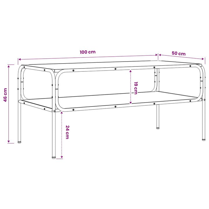 Sidebord Sort eg 100 x 50 x 46 cm Konstrueret træ