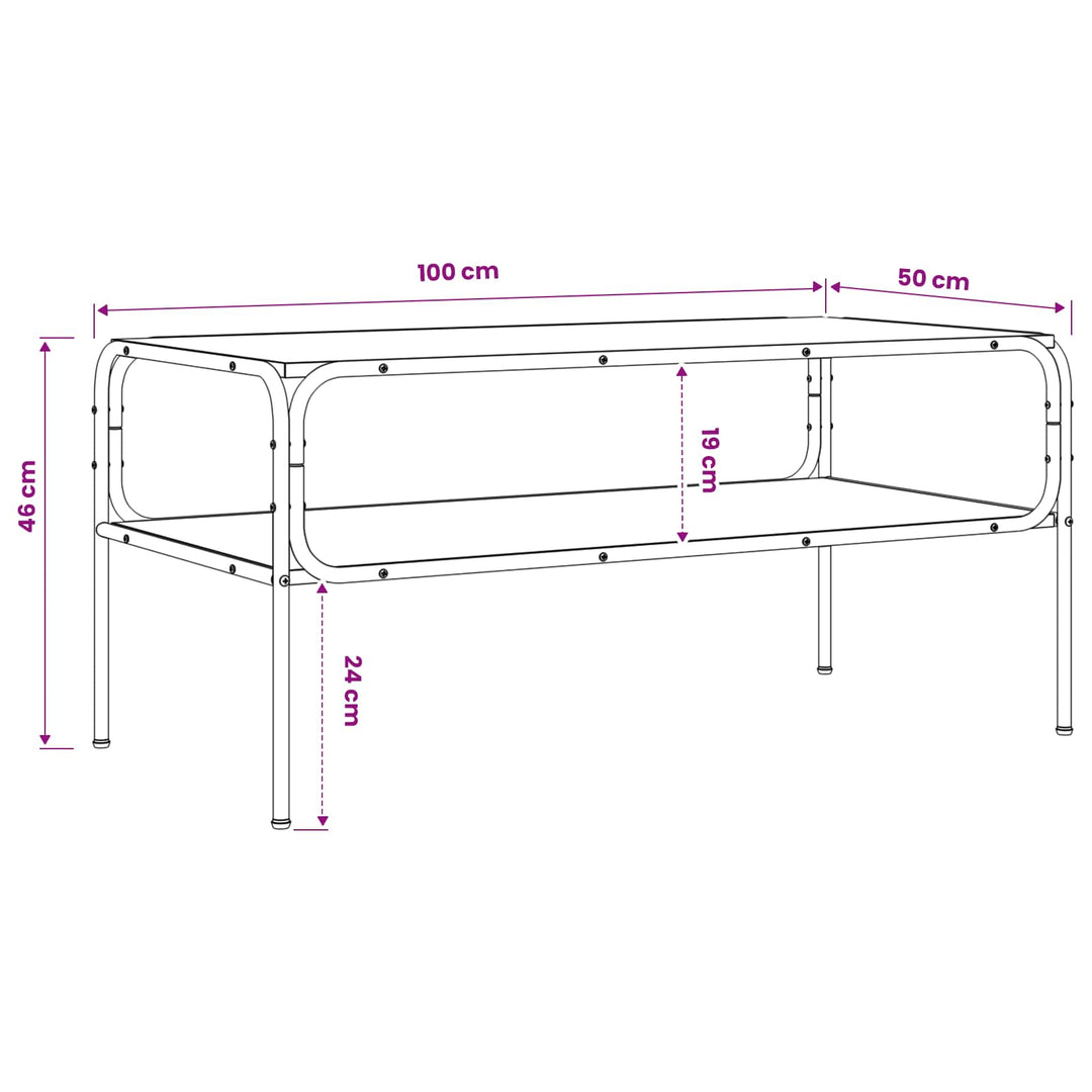 Sidebord Røget eg 100 x 50 x 46 cm Konstrueret træ