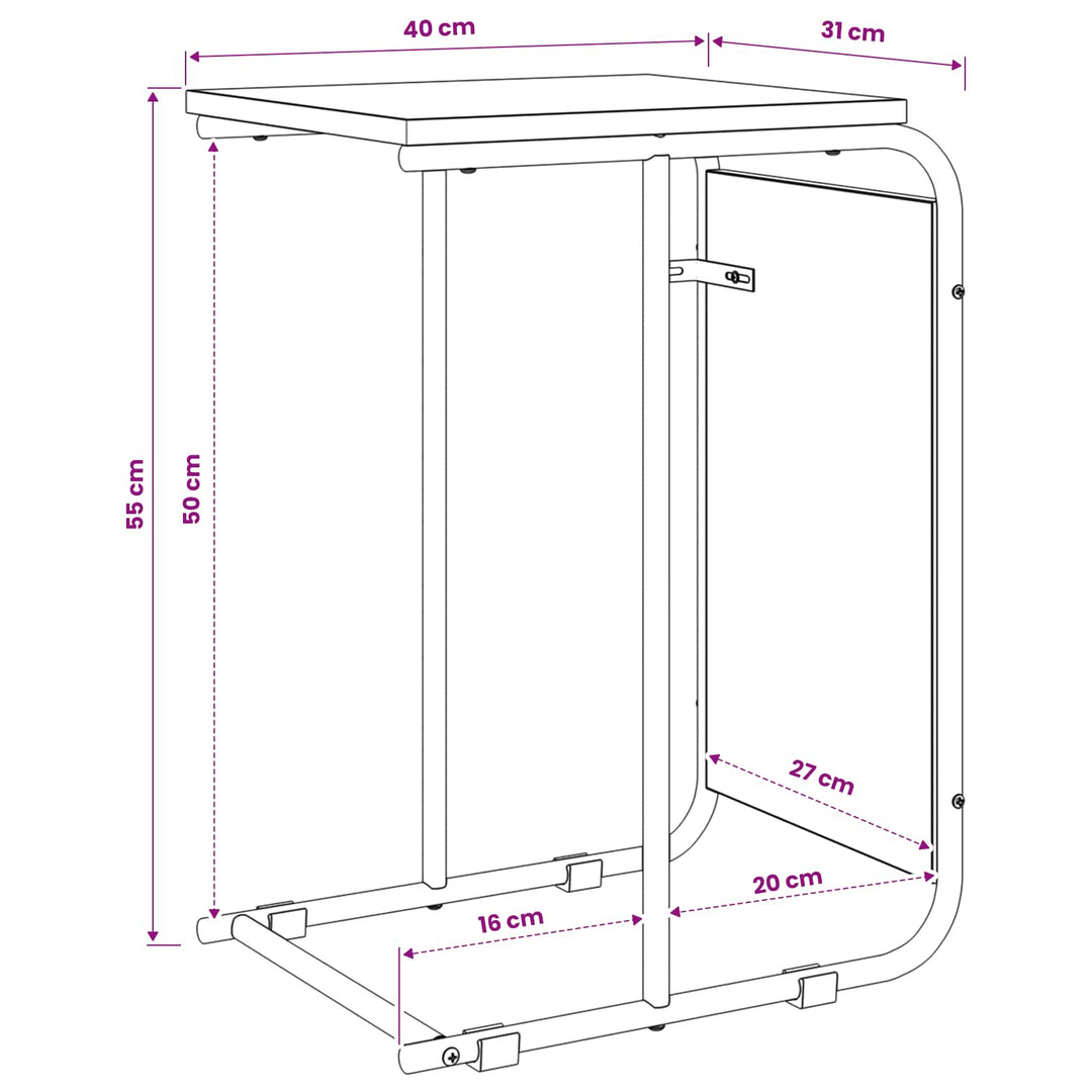 Sidebord Sonoma-eg 40 x 31 x 55 cm Konstrueret træ