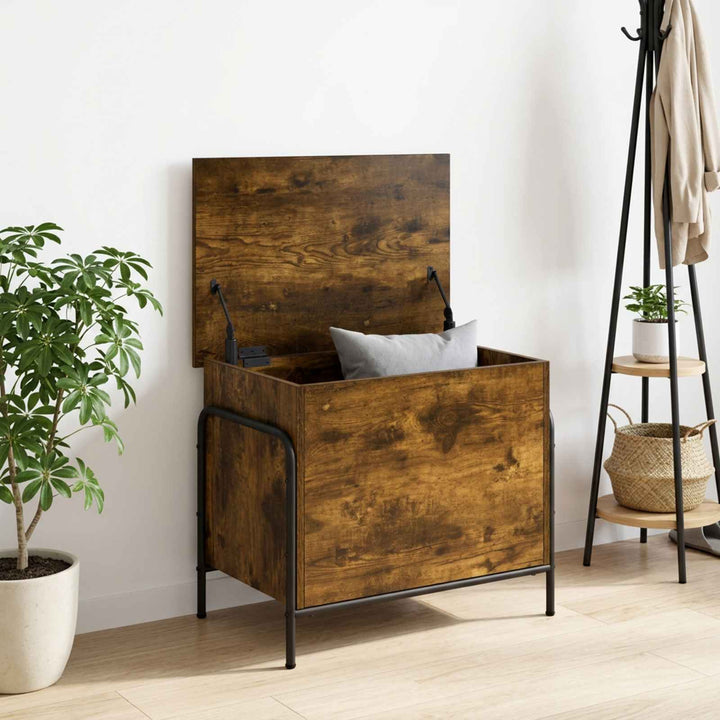 Opbevaringskasse Røget eg 80 x 40 x 49,5 cm Konstrueret træ