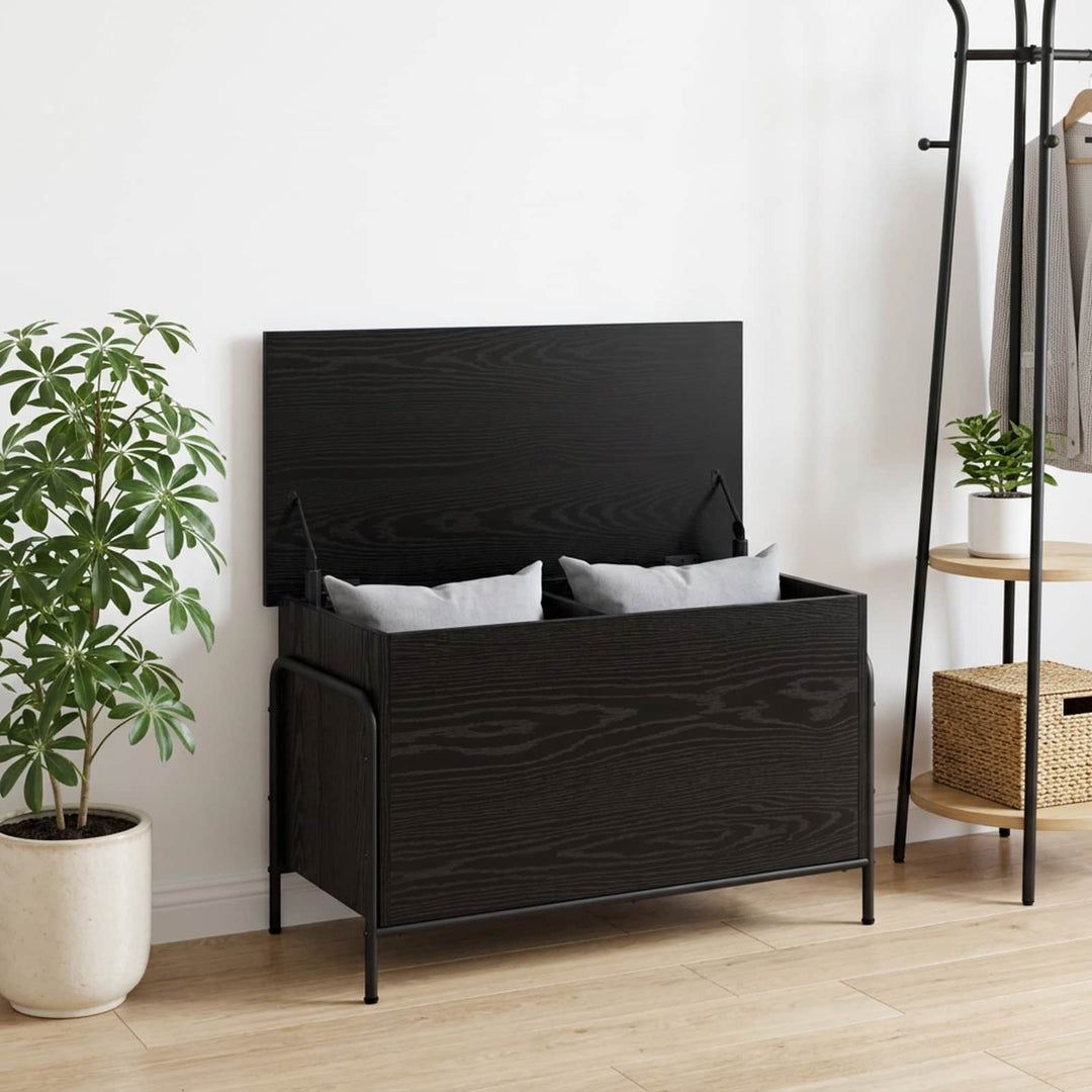 Opbevaringskasse Sort eg 80 x 40 x 49,5 cm Konstrueret træ