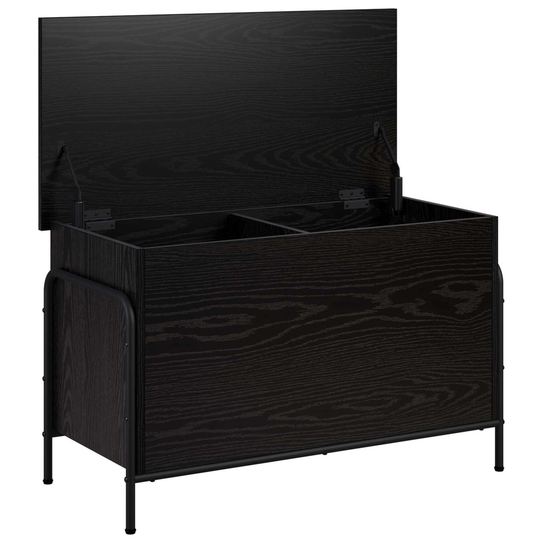 Opbevaringskasse Sort eg 80 x 40 x 49,5 cm Konstrueret træ