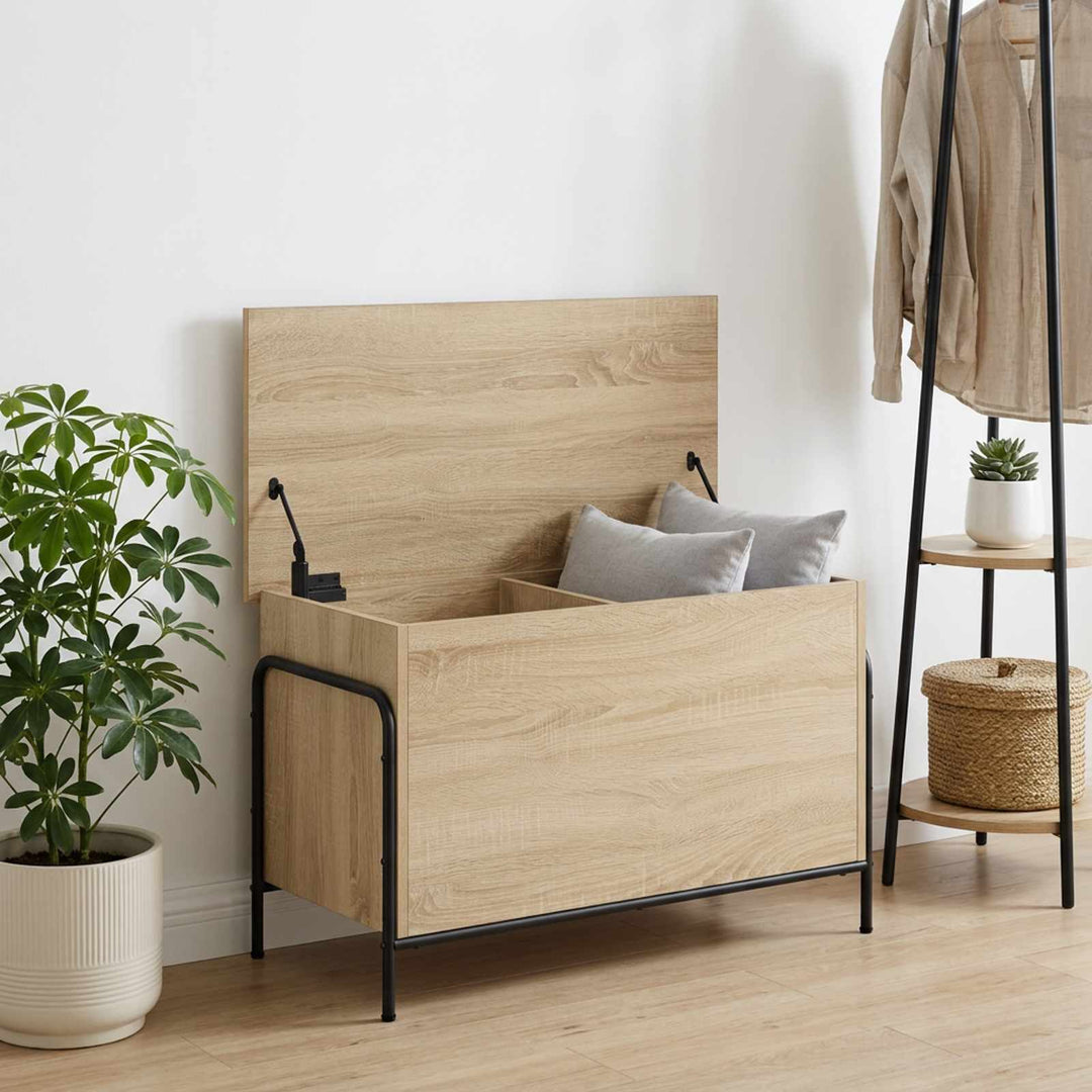 Opbevaringskasse Sonoma-eg 80 x 40 x 49,5 cm Konstrueret træ