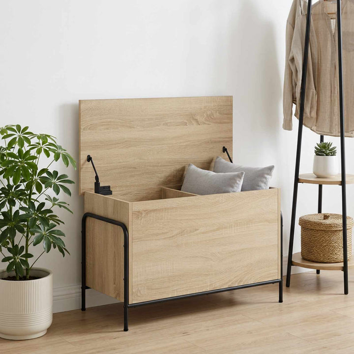 Opbevaringskasse Sonoma-eg 80 x 40 x 49,5 cm Konstrueret træ
