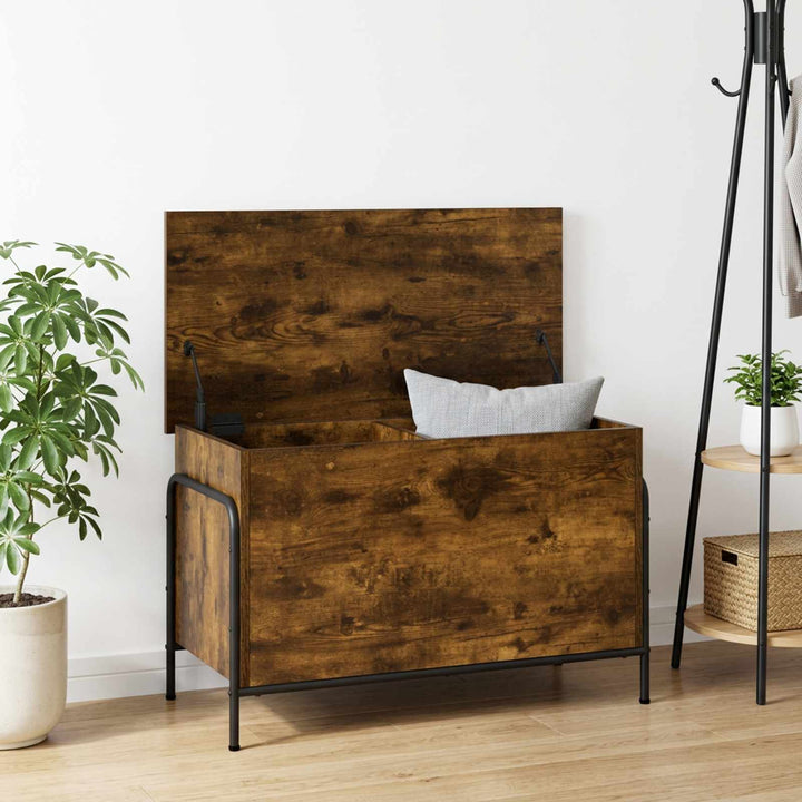 Opbevaringskasse Røget eg 80 x 40 x 49,5 cm Konstrueret træ