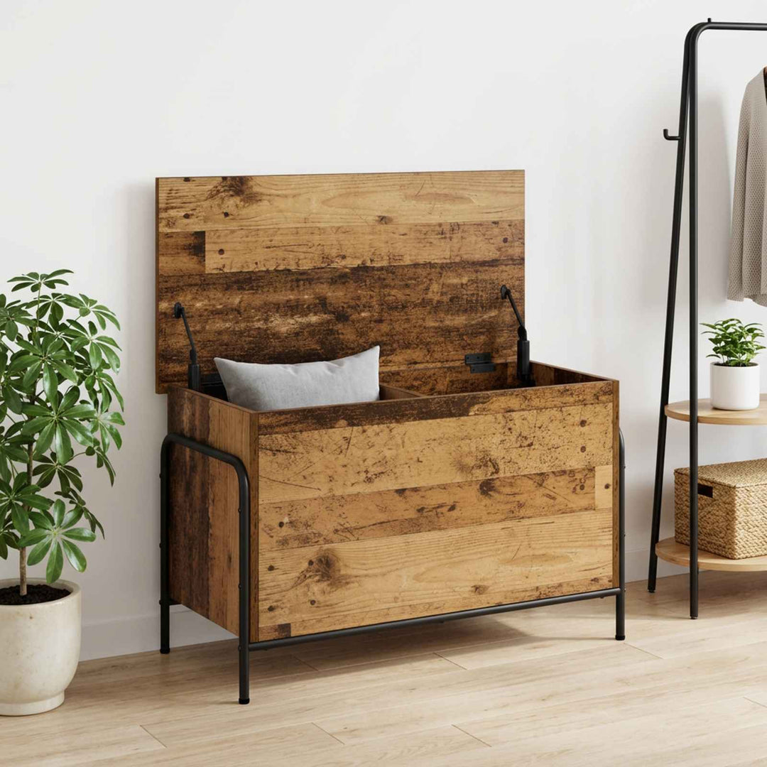 Opbevaringskasse Gammelt træ 80 x 40 x 49,5 cm Konstrueret træ