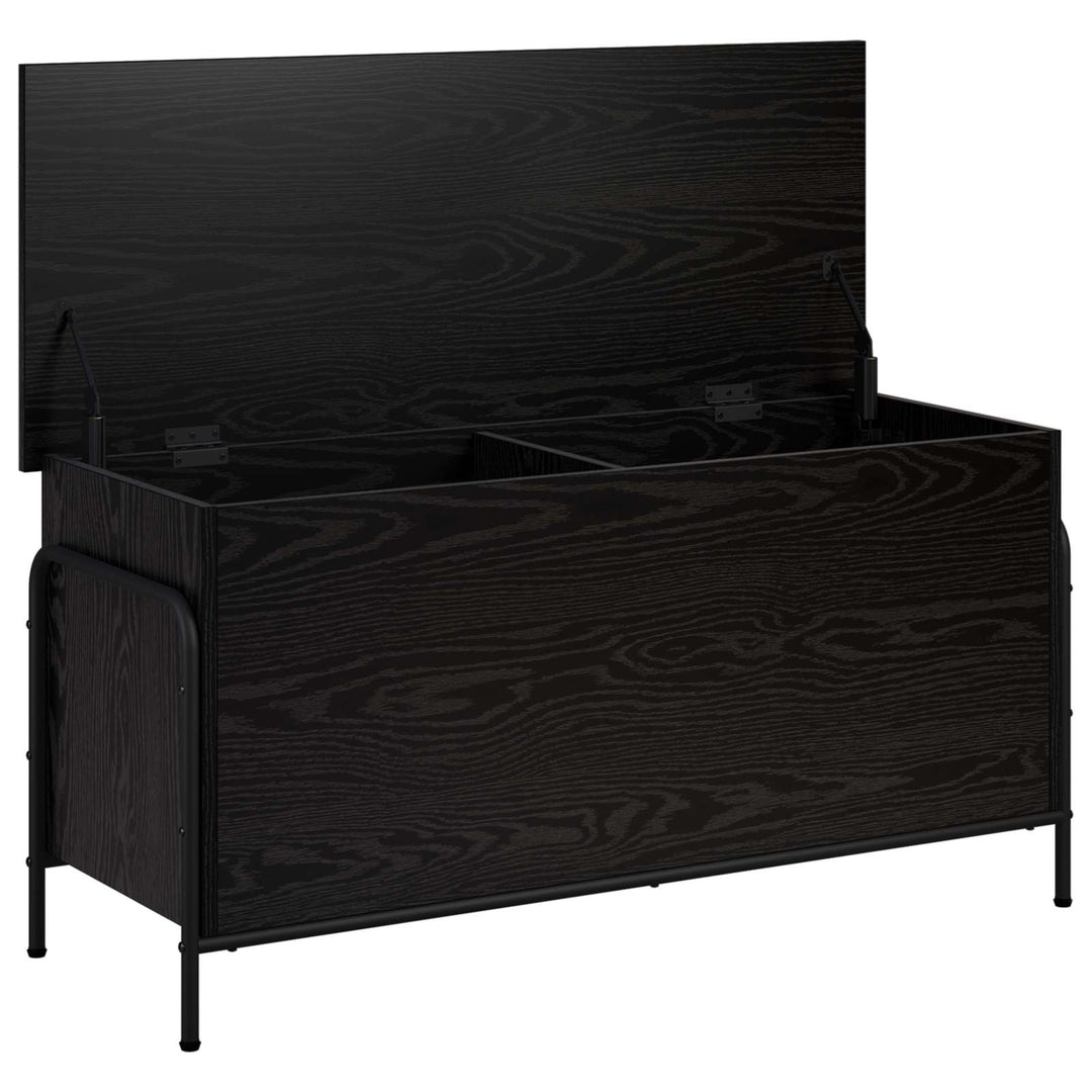 Opbevaringskasse Sort eg 80 x 40 x 49,5 cm Konstrueret træ