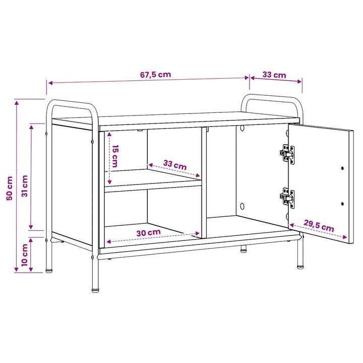 TV-skab 67,5 x 33 x 50 cm Sonoma-eg