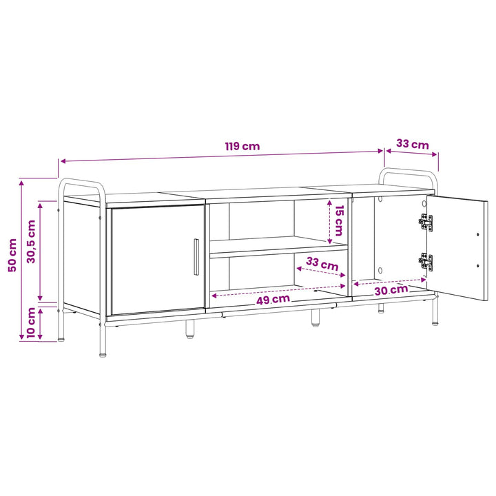 TV-skab 119 x 33 x 50 cm Sort eg