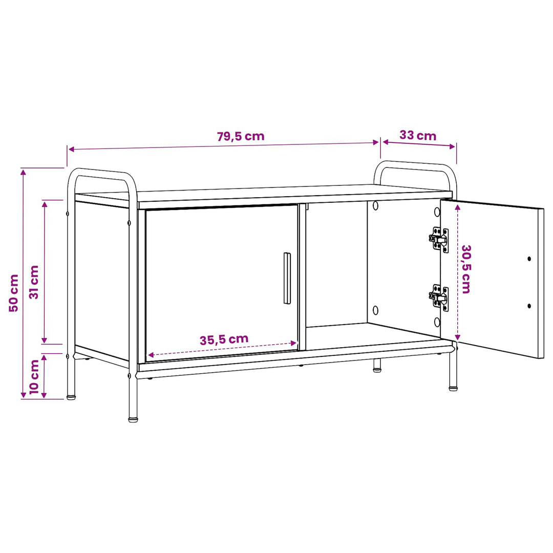 TV-skab 79,5 x 33 x 50 cm Gammelt træ Konstrueret træ