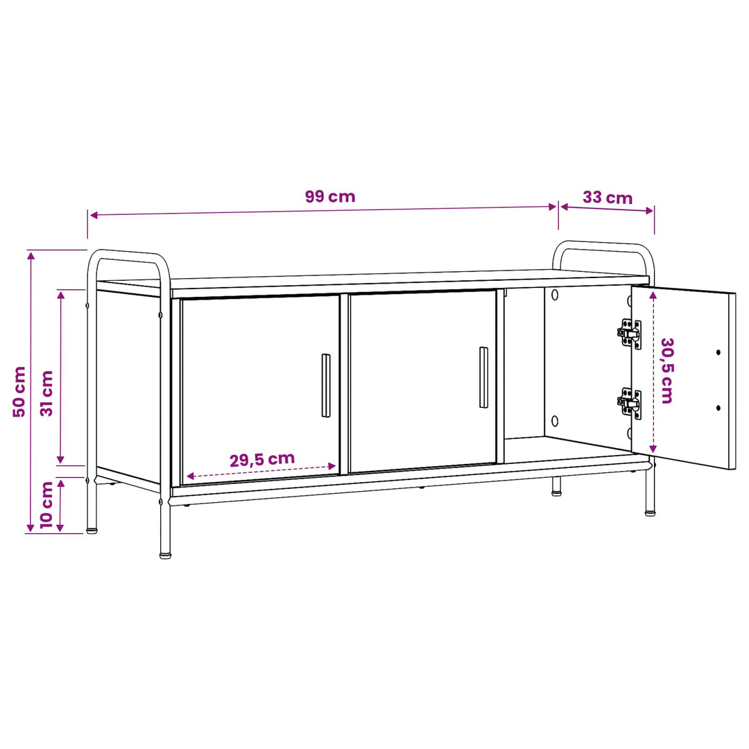TV-skab 79,5 x 33 x 50 cm Sonoma-eg Konstrueret træ