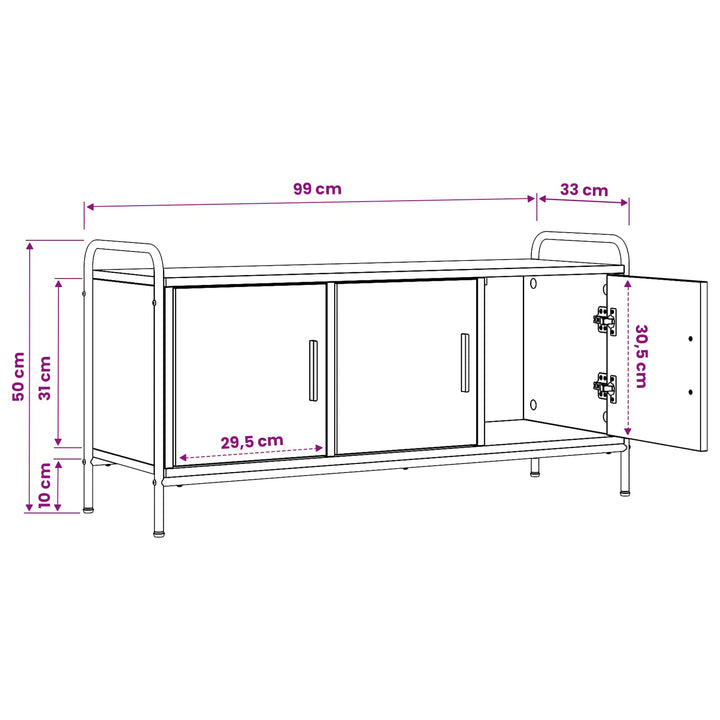TV-skab 79,5 x 33 x 50 cm Røget eg Konstrueret træ