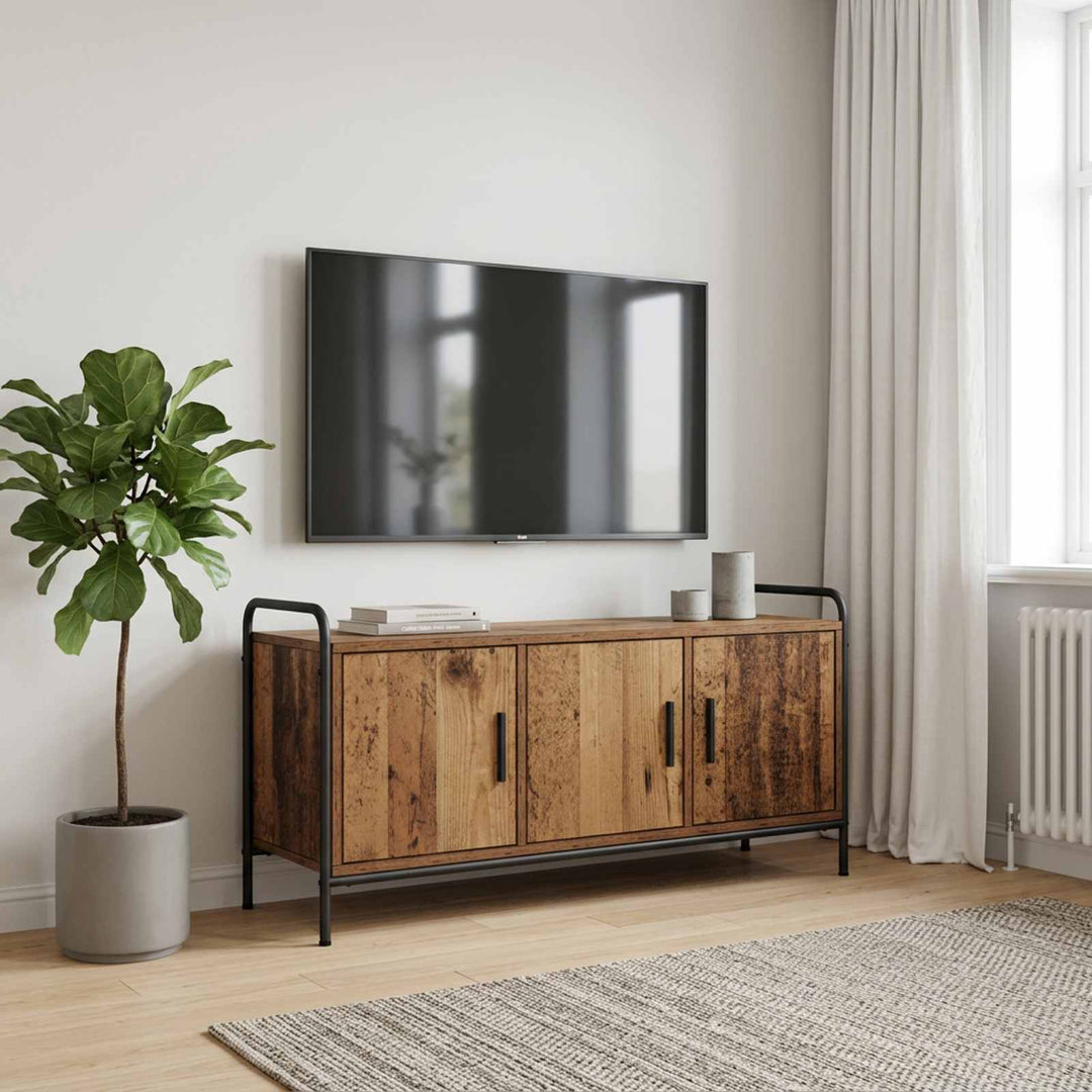 TV-skab 79,5 x 33 x 50 cm Gammelt træ Konstrueret træ