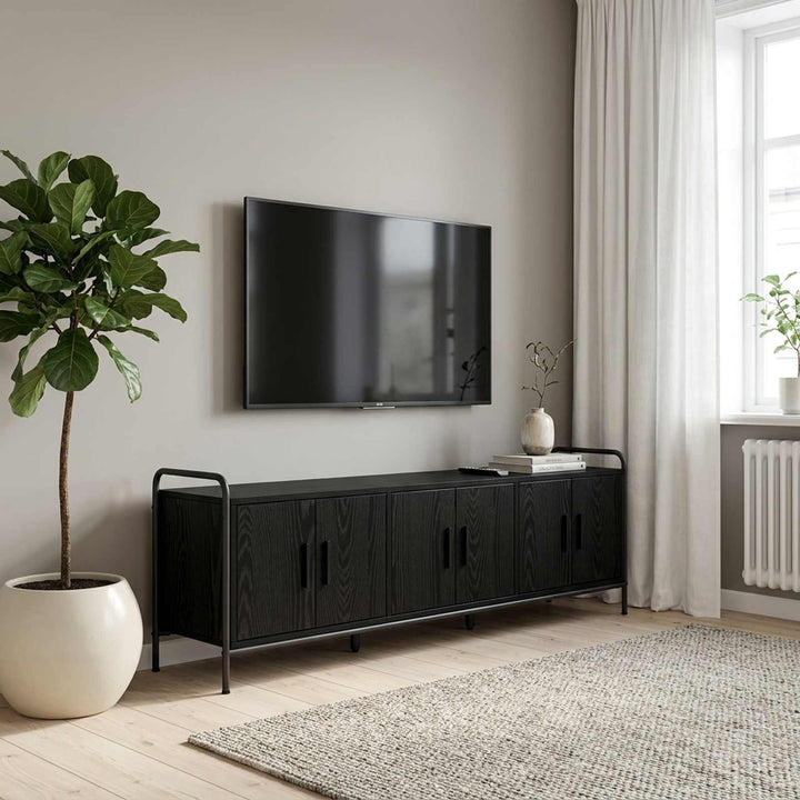 TV-skab 146 x 33 x 50 cm Sort eg Konstrueret træ