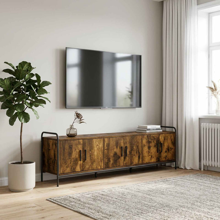 TV-skab 146 x 33 x 50 cm Røget eg Konstrueret træ